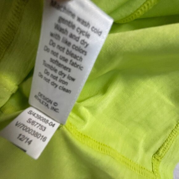 Athleta Womens Neon Yellow Quarter Zip Pullover Performance Top Small Stretch - Picture 8 of 8